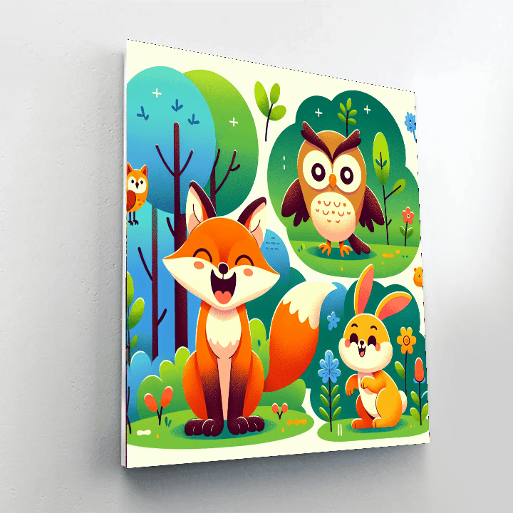 Funny Forest Friends Number Painting