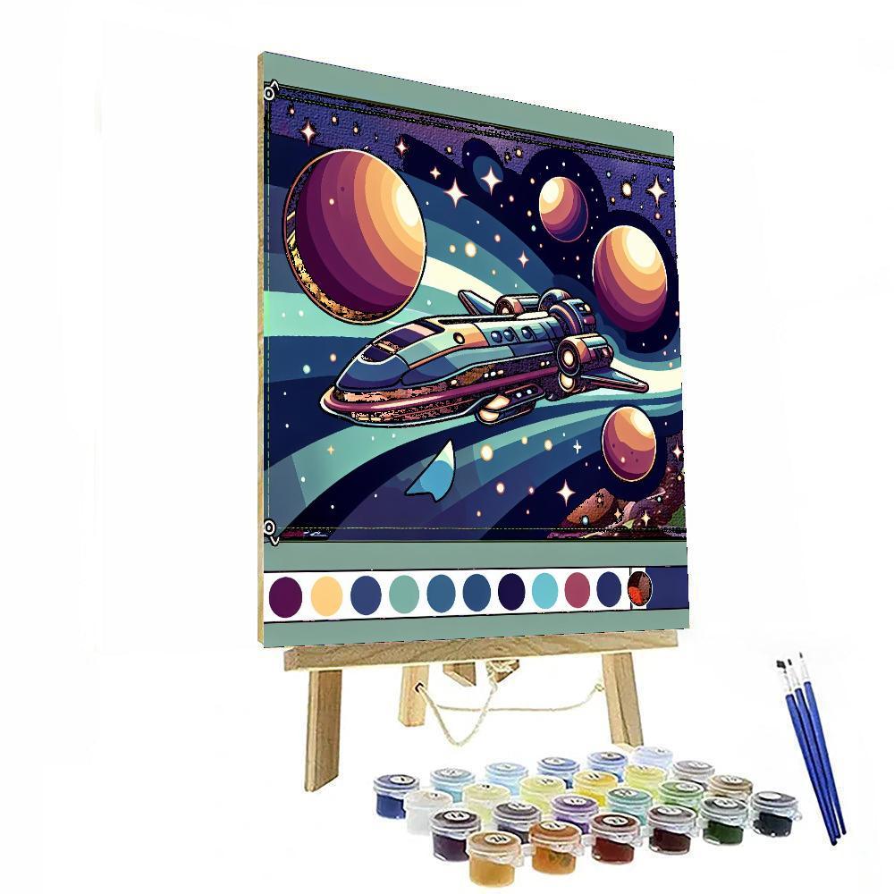 Galactic Explorer Spaceship Adventure Paint By Numbers Art