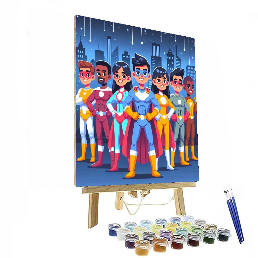 Creative Superhero Painting By Numbers Kit