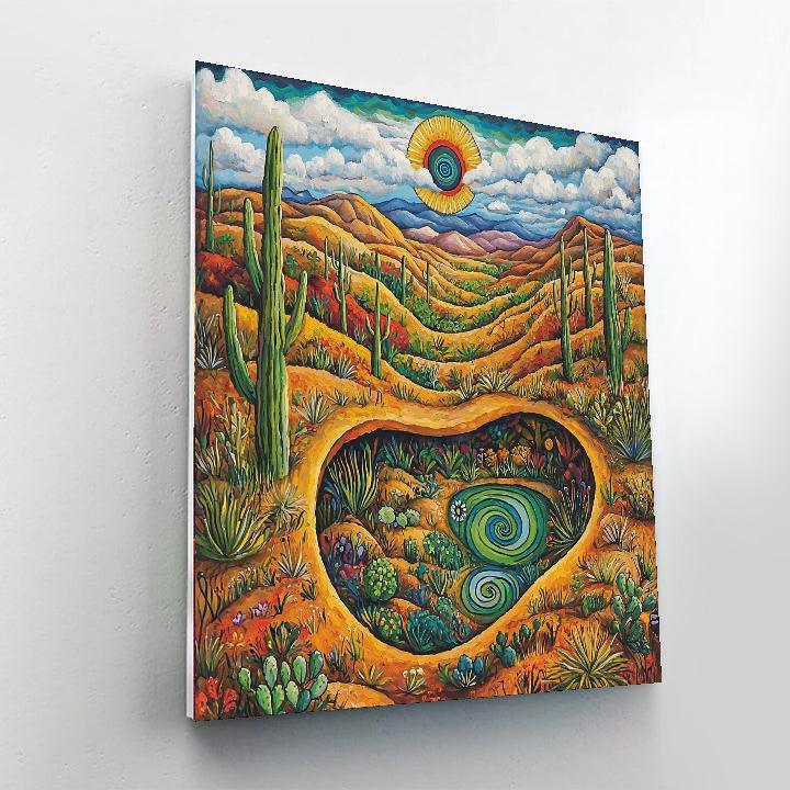 Frida Kahlo Inspired Illusions Of The Desert  Numbered Painting Kits