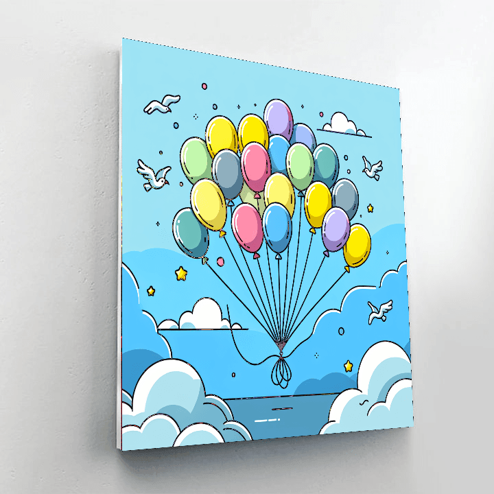 Breezy Balloon Bonanza Number Painting