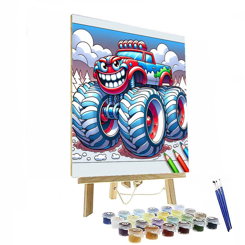 Silly Monster Truck Number Painting