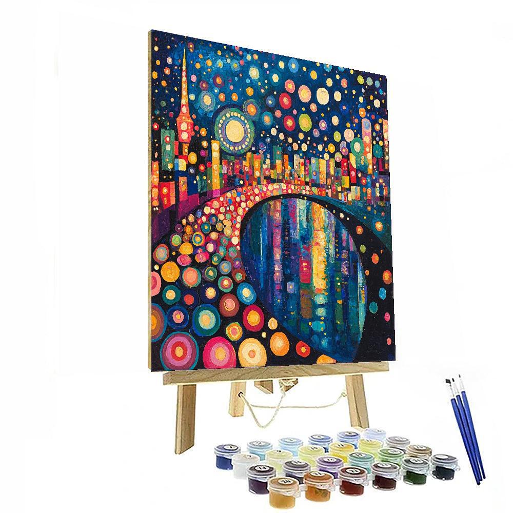 Sonia Delaunay Inspired Starlit Carnival  Number Painting