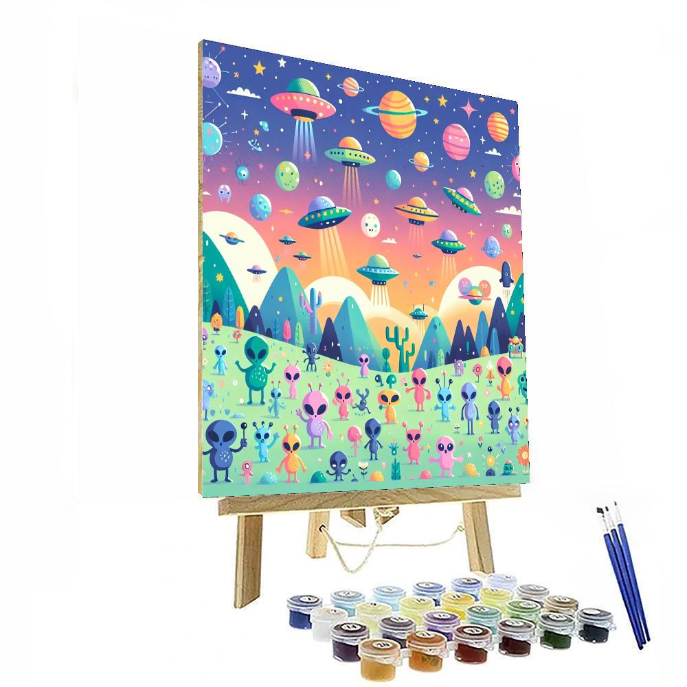 Friendly Alien Encounters Paint By Color