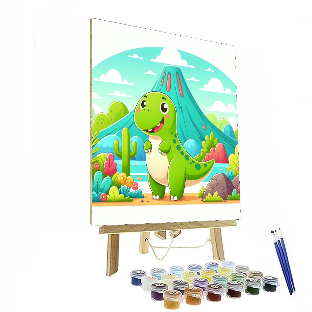 Cool Dinosaur Number Painting