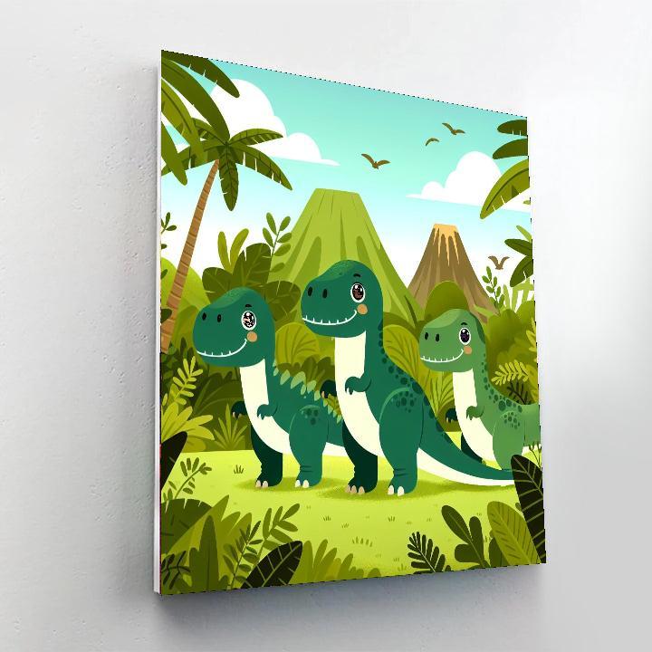 Whimsical Dinosaur Safari Painting By Numbers Kit