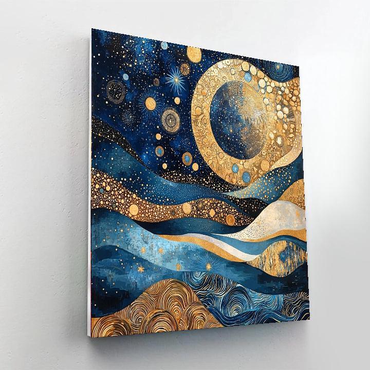 Gustav Klimt Inspired Astral Harmony Confluence  Painting By Numbers Kit