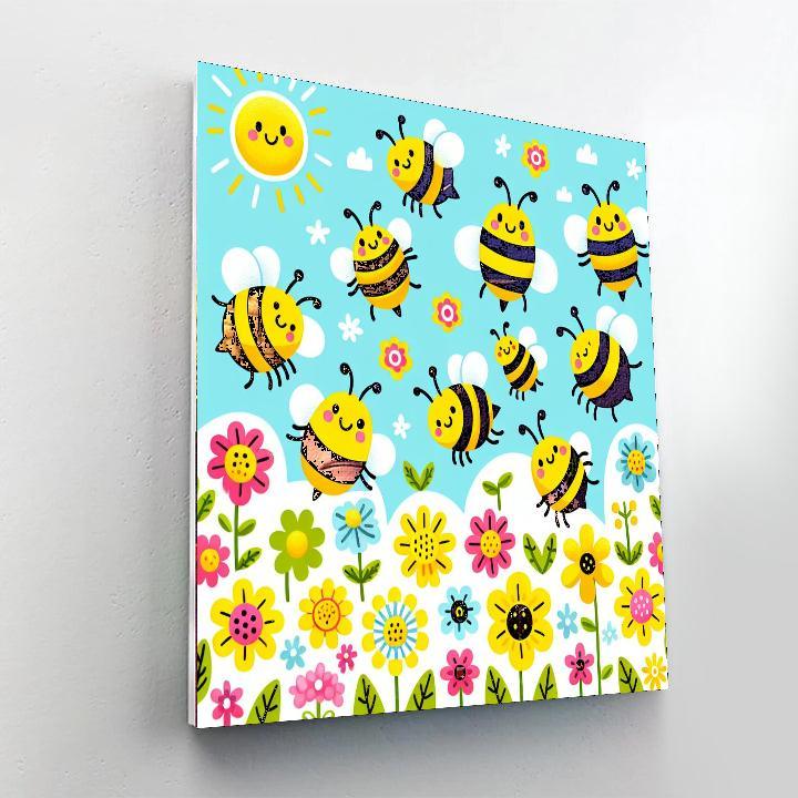 Bouncy Bees Paint By Numbers Art