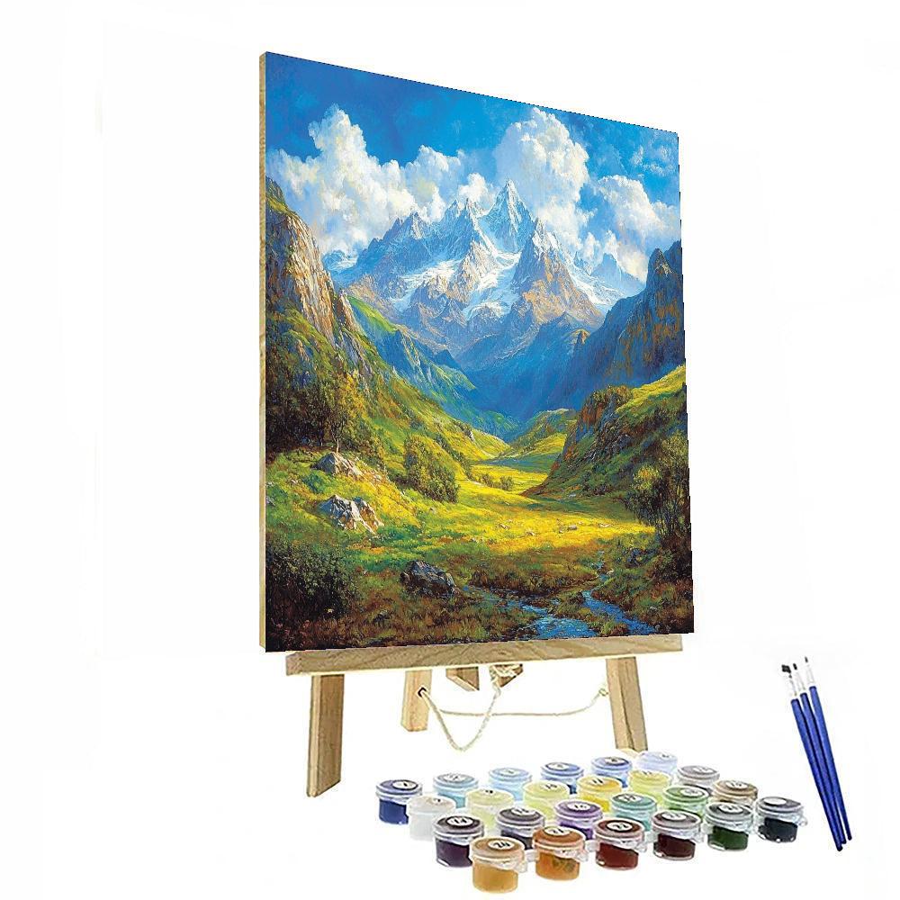 Frederic Edwin Church Inspired Epic Mountain Horizons  Number Painting