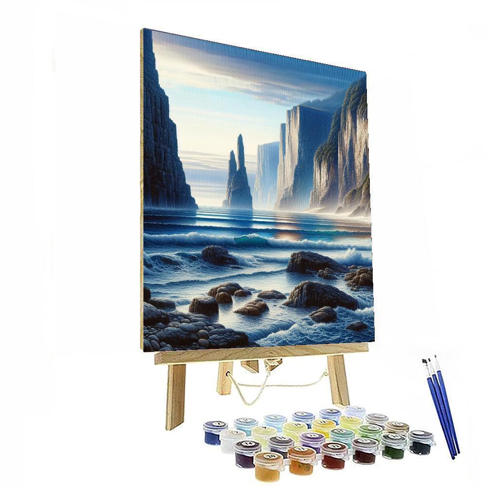Coastal Cliffside Serenity Number Painting