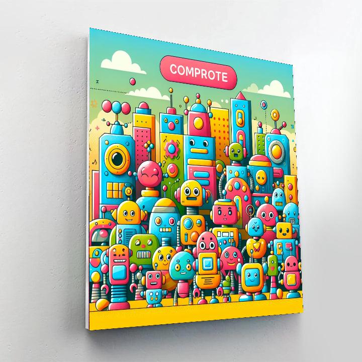 Robot Exploration City Paint By Numbers