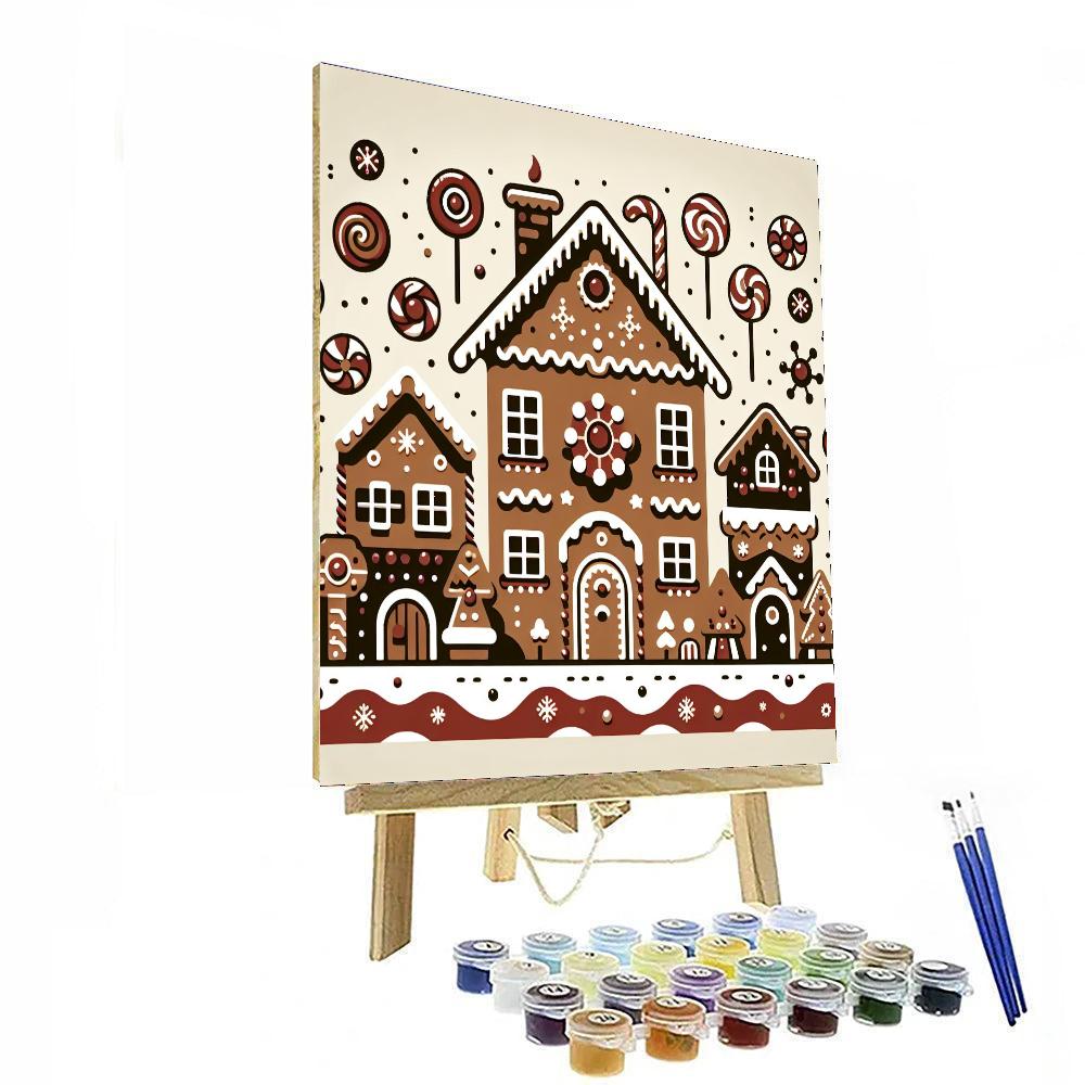 Giant Gingerbread Village Paint By Numbers Art