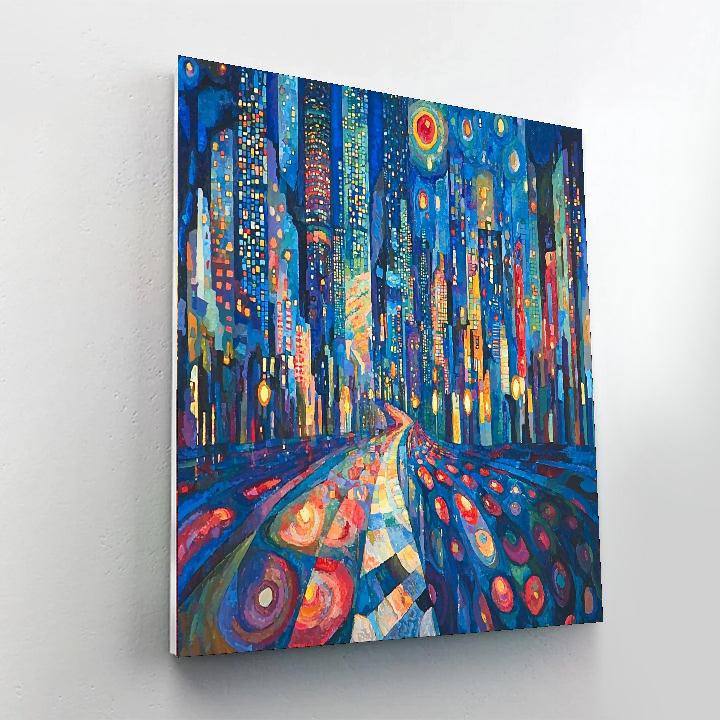 Wassily Kandinsky Inspired Urban Metropolis Reverie  Number Painting