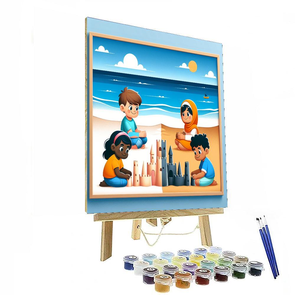 Seaside Sandcastle Spectacle Paint By Numbers Art