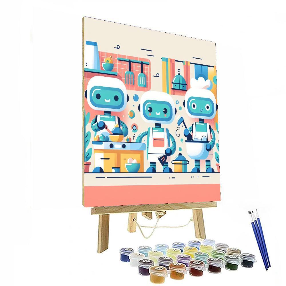 Robot Helpers In Action Paint By Numbers Kits