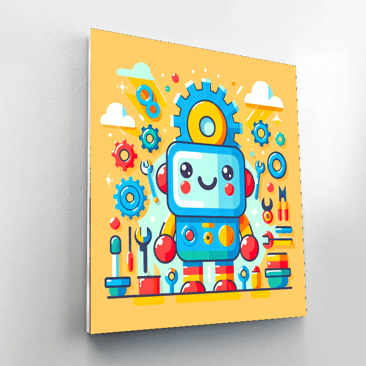 Creative Robot Builder Number Painting