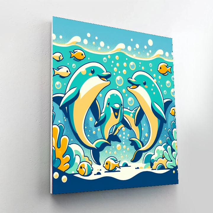 Delightful Dolphin Dive Numbered Painting Kits