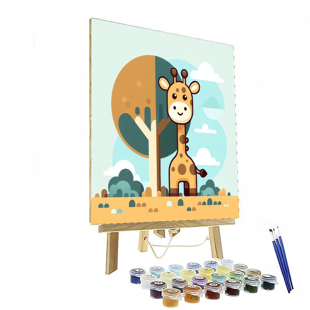 Gleeful Giraffe Gathering Paint By Color