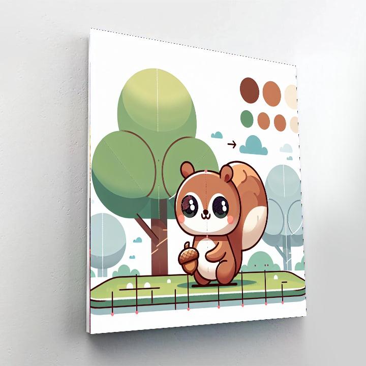 Cute Squirrel DIY Paint By Numbers