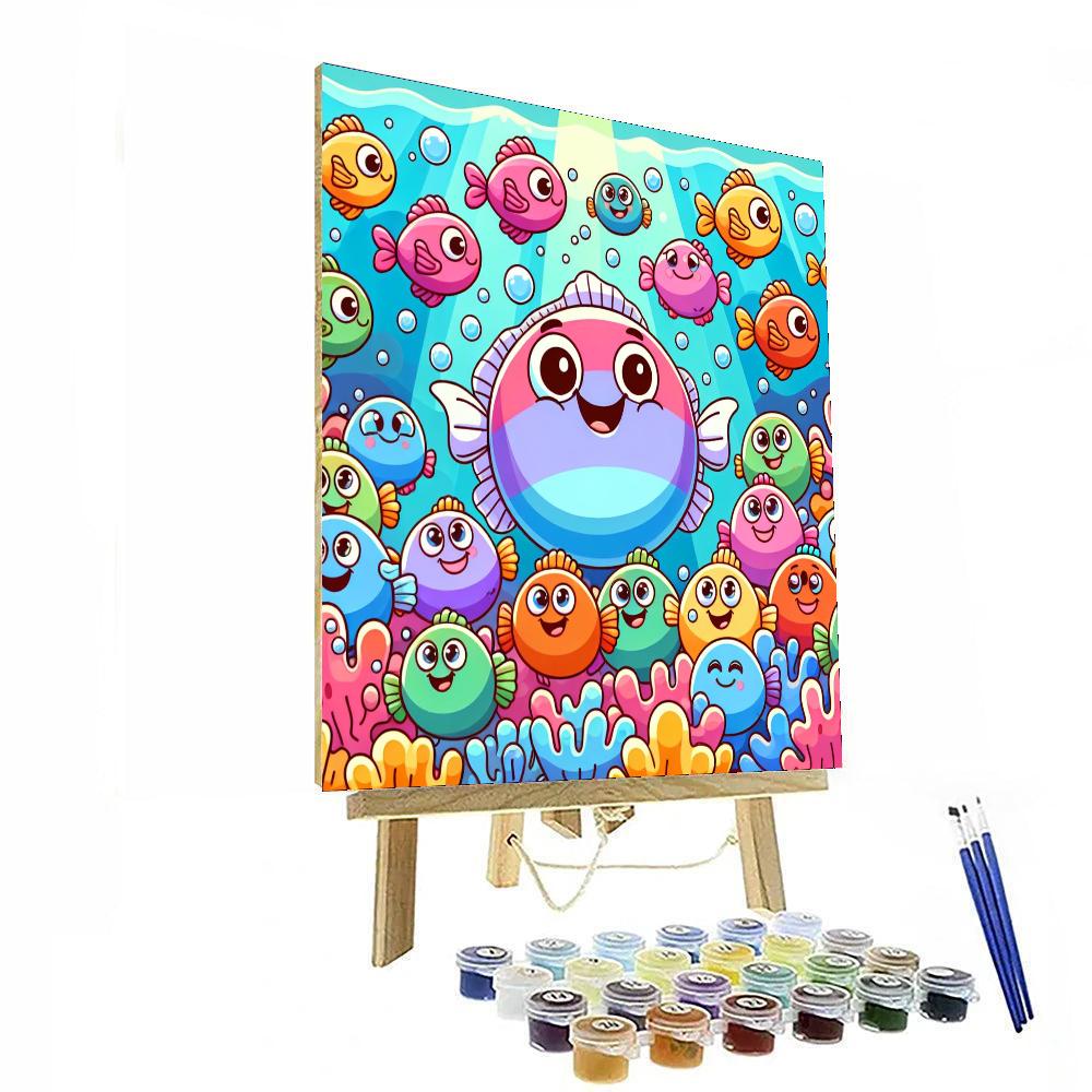 Friendly Fish Fiesta Number Painting