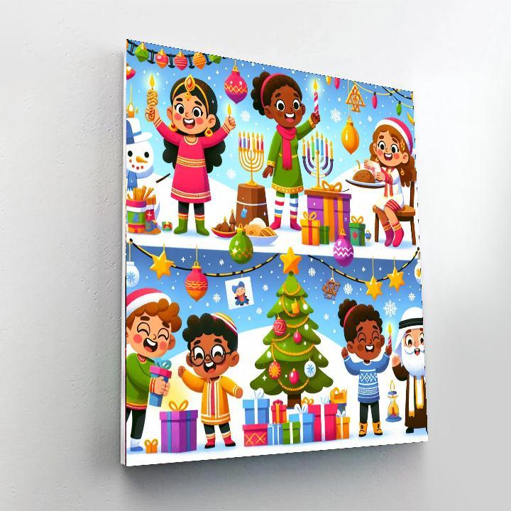 Joyful Holiday Adventures Paint By Numbers Art