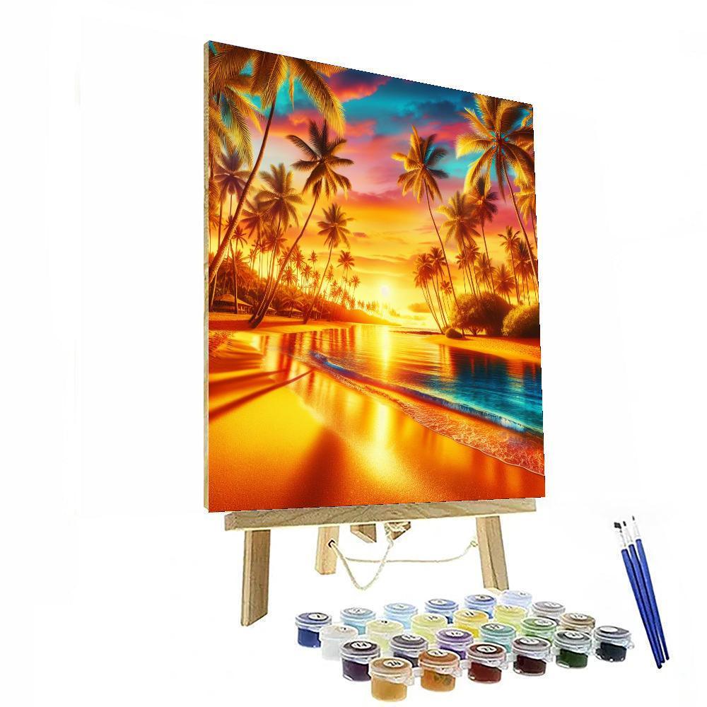 Hawaiian Sunset Paradise Paint By Color