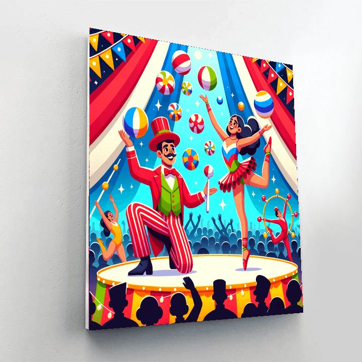 Jolly Circus Performers DIY Paint By Numbers
