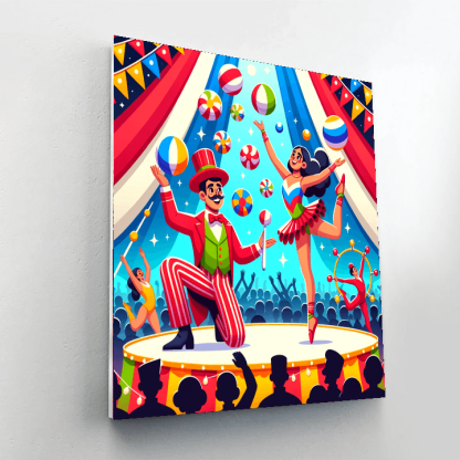 Jolly Circus Performers DIY Paint By Numbers