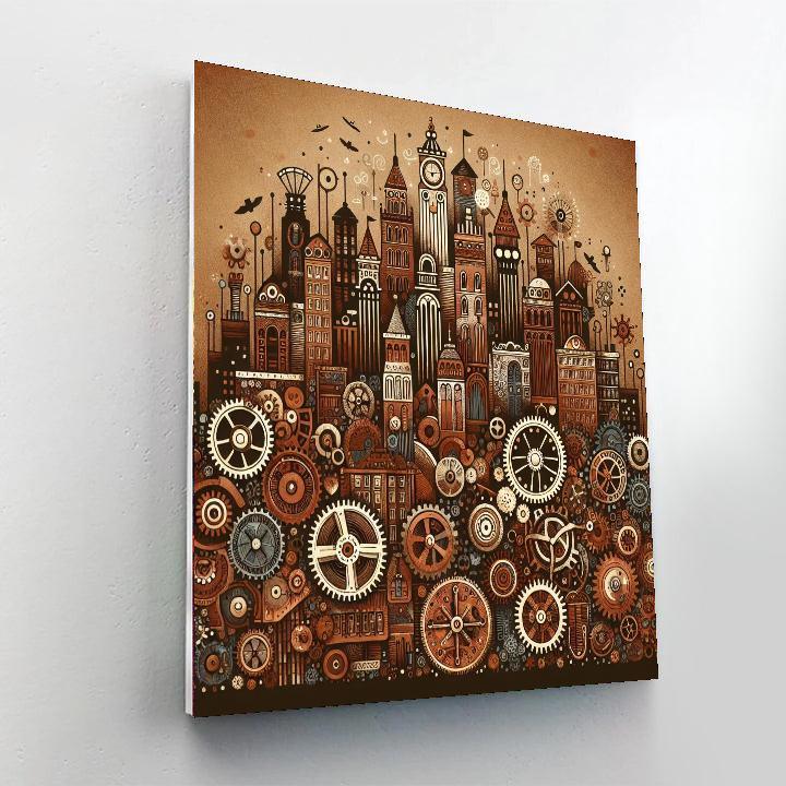 Eccentric Steam Punk City Paint By Number