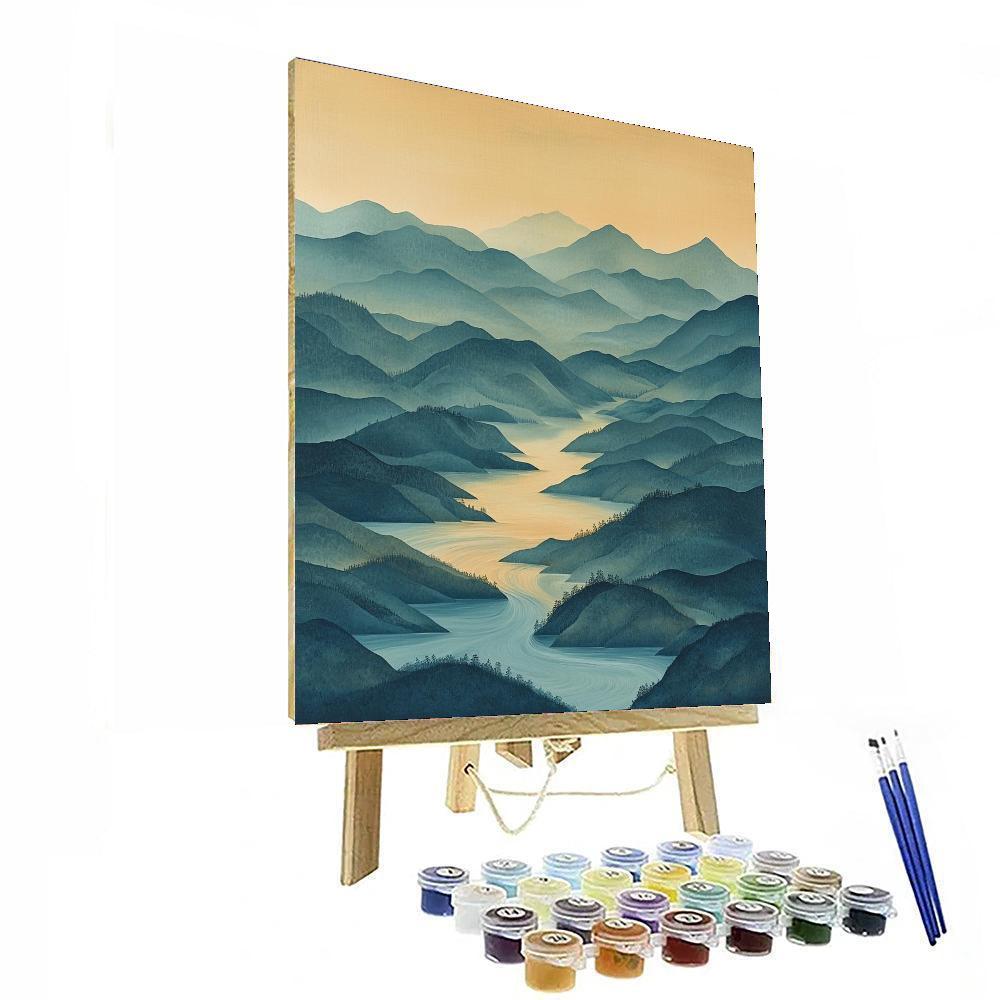 Nandalal Bose Inspired Flowing Rivers  Painting Number Kit