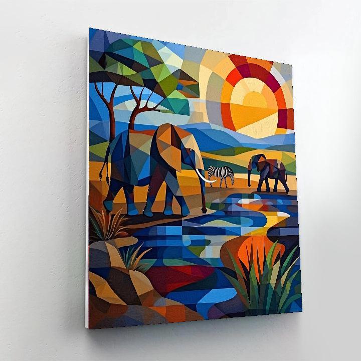 Pablo Picasso Inspired Wild Serengeti  DIY Paint By Numbers