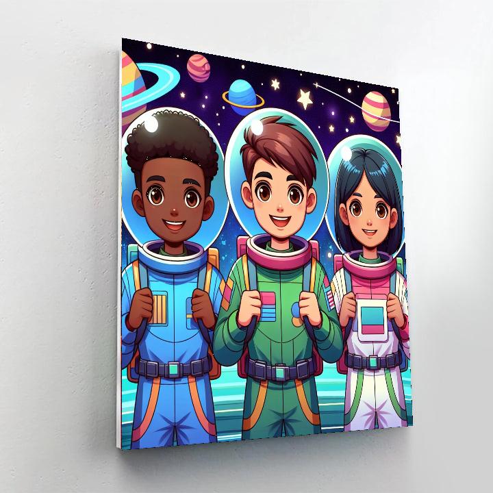 Outer Space Explorer Voyage Painting Number Kit