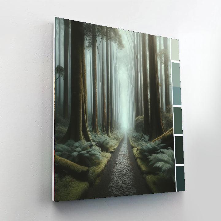 Forest Pathway In Fog Paint By Number