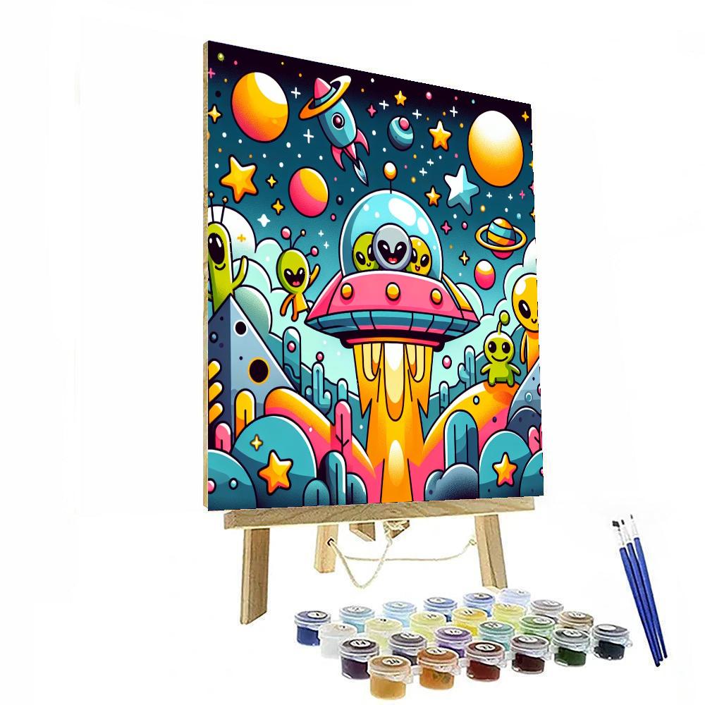 Galactic Spaceship Adventure Painting By Numbers Kit