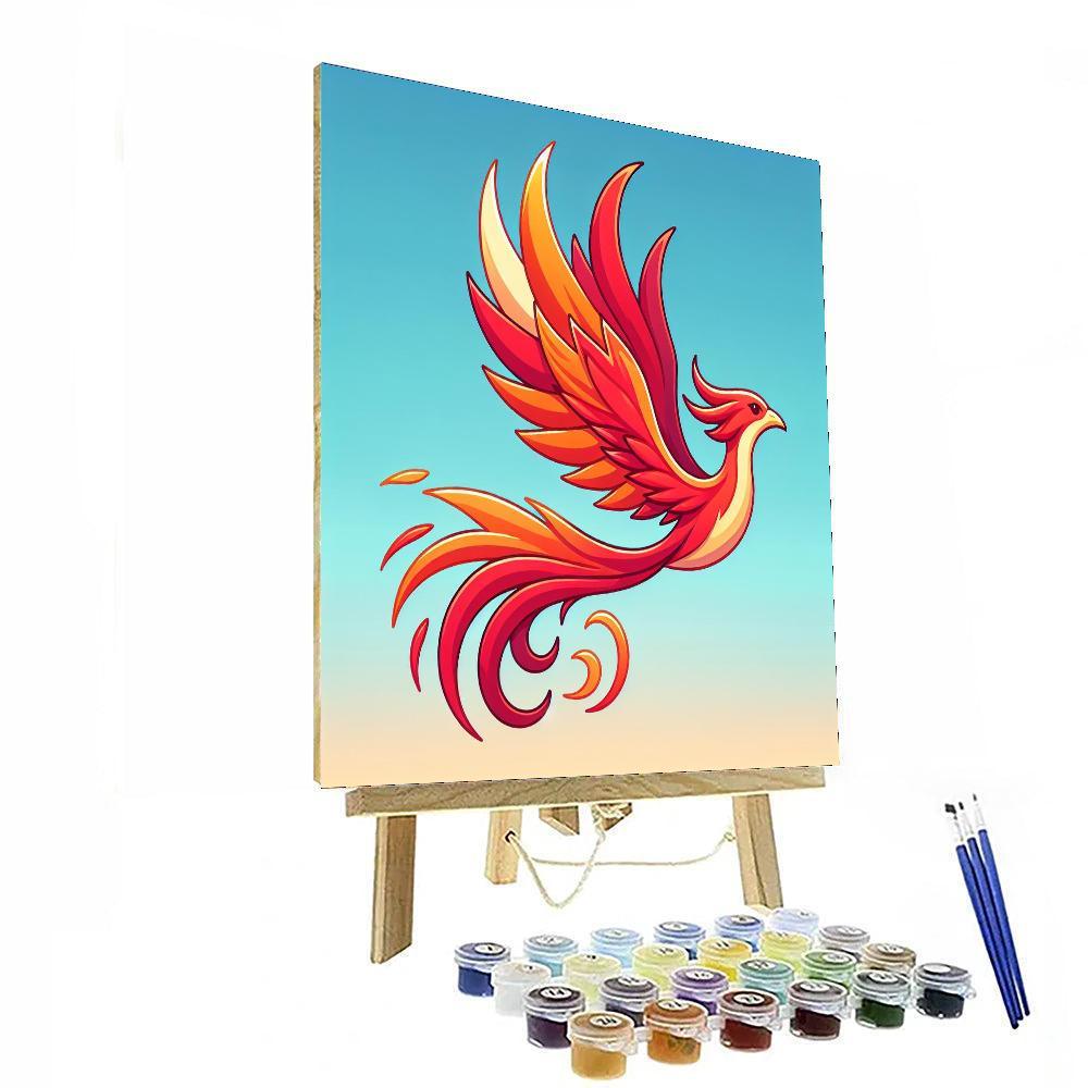 Fiery Phoenix Flight Paint By Color