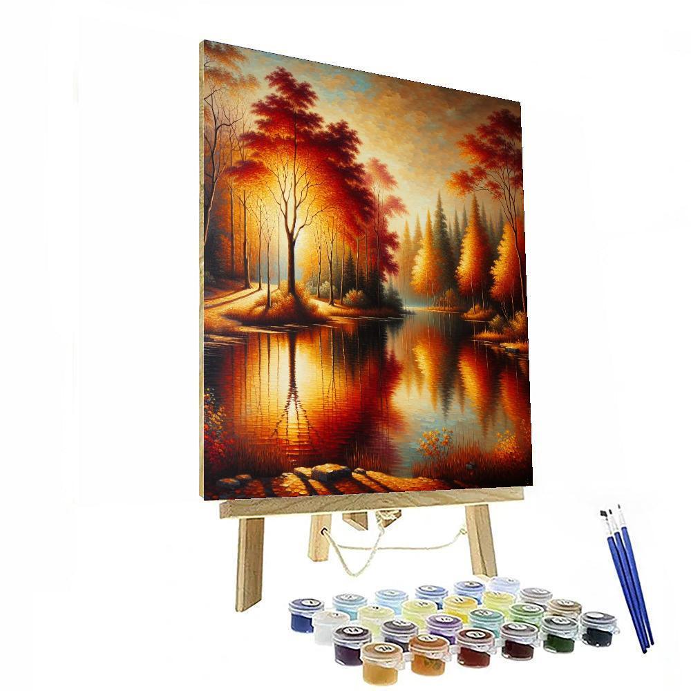 Lakeside Autumn Reflections Painting By Numbers Kit