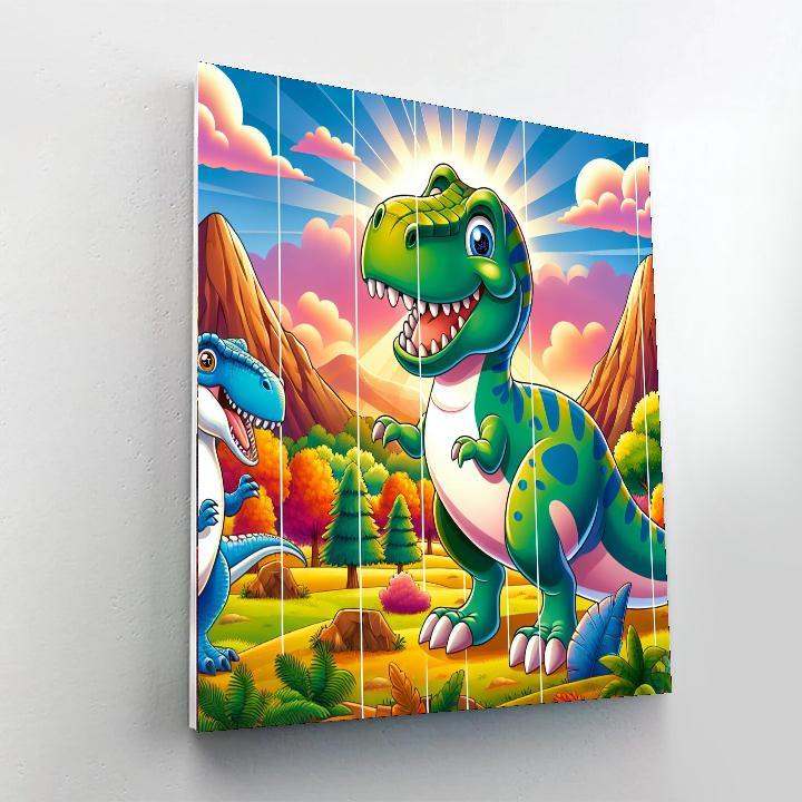 Dinosaur Adventures Await DIY Paint By Numbers