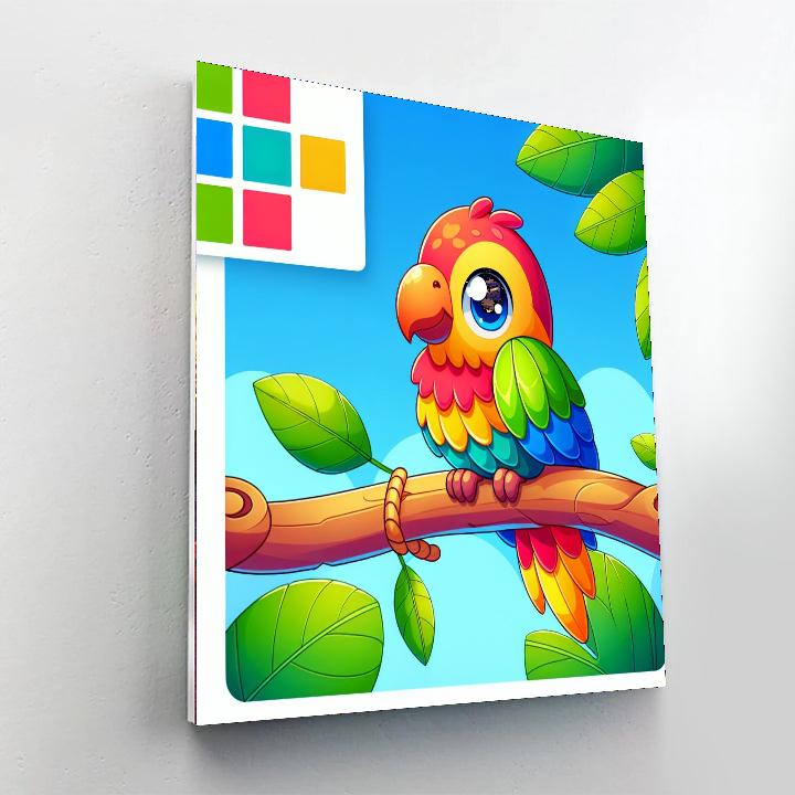 Happy Parrot Paint By Numbers Art