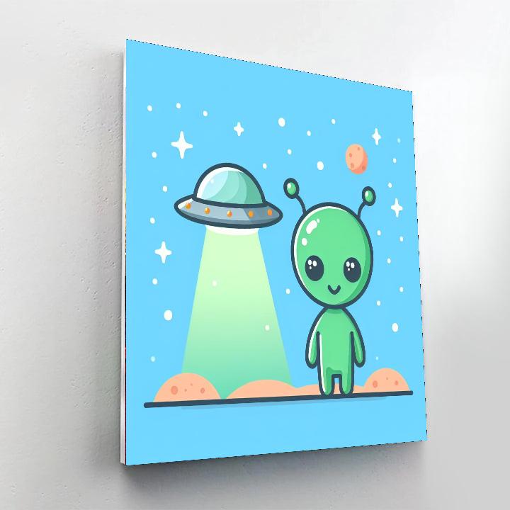 Space Alien Invasion DIY Paint By Numbers