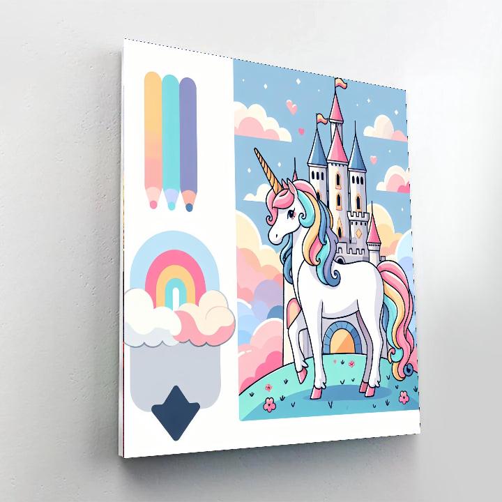 Fantasy Castle Unicorn Numbered Painting Kits