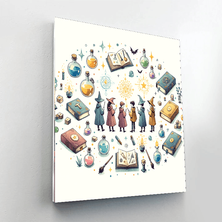 Mystical Wizard School Paint By Color