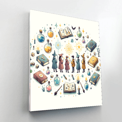 Mystical Wizard School Paint By Color