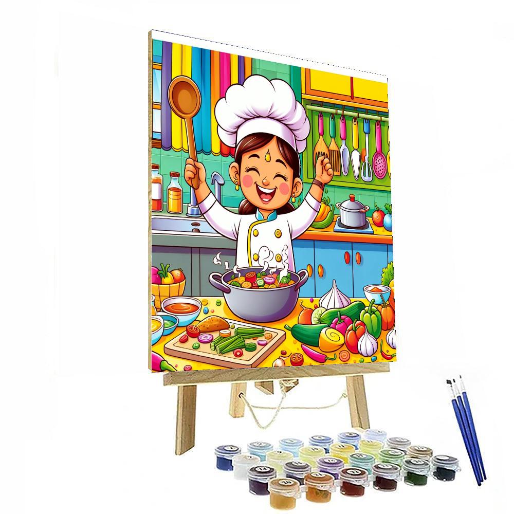 Charming Chef's Kitchen Paint By Numbers Art
