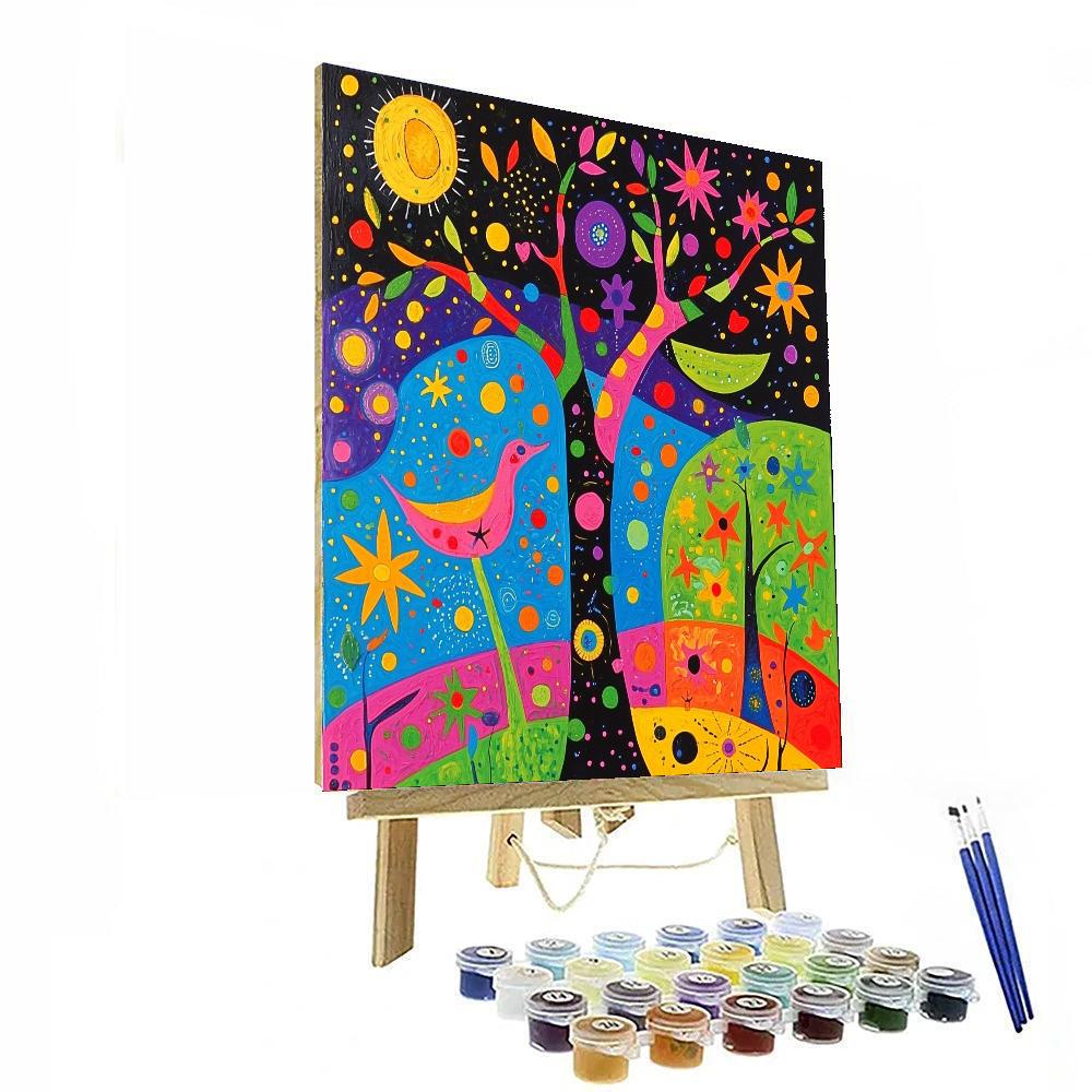 Joan Miró Inspired Surreal Elements  Number Painting