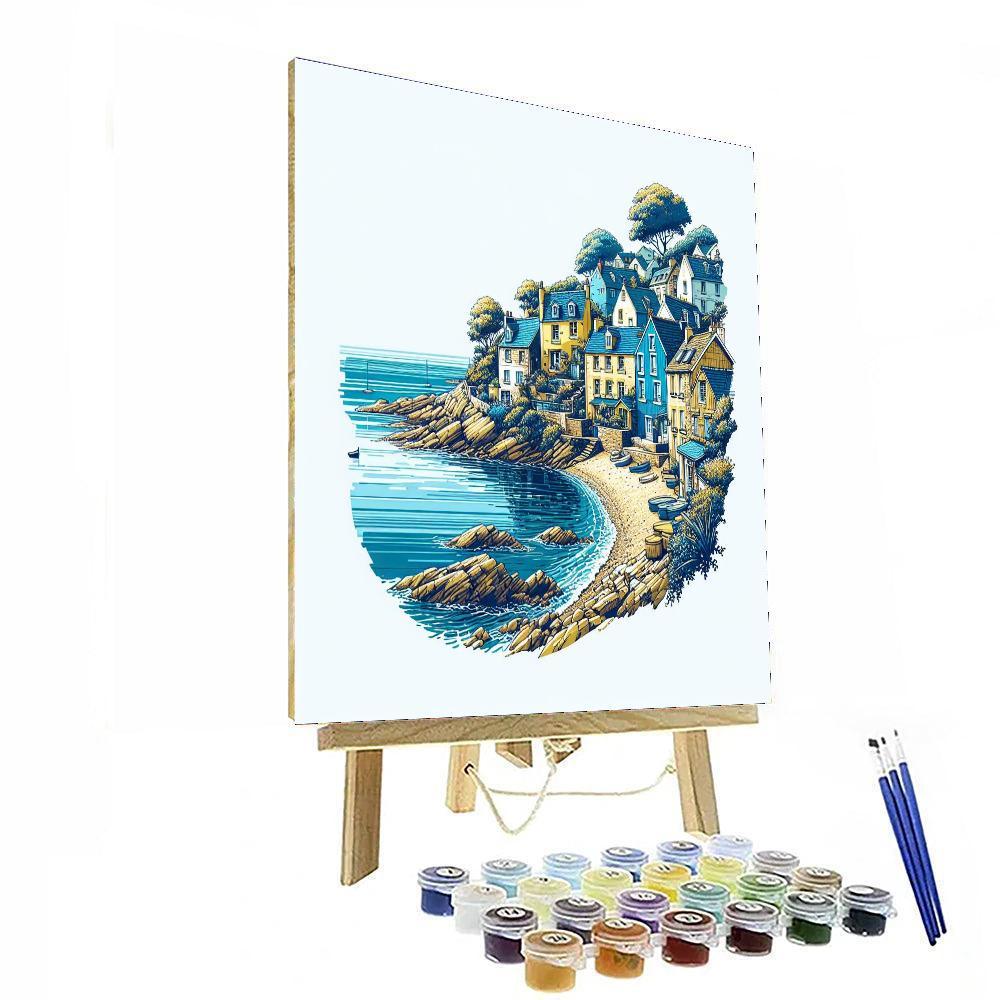 Seaside Village Escape Numbered Painting Kits