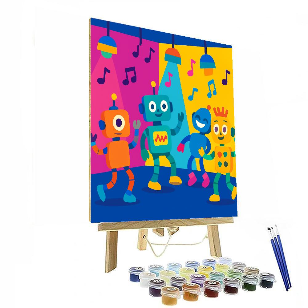 Rockin' Robot Dance Party DIY Paint By Numbers