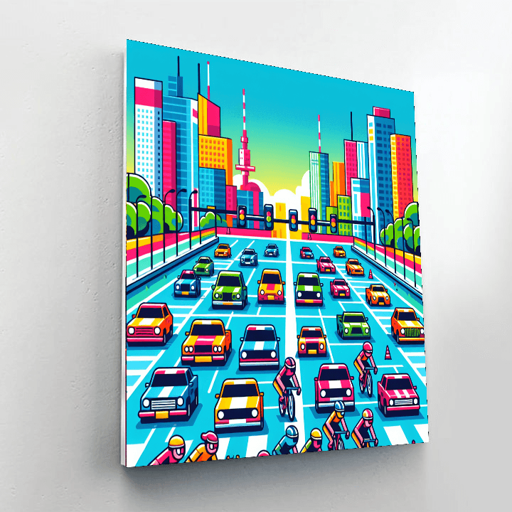 City Adventure Race Paint By Numbers Art