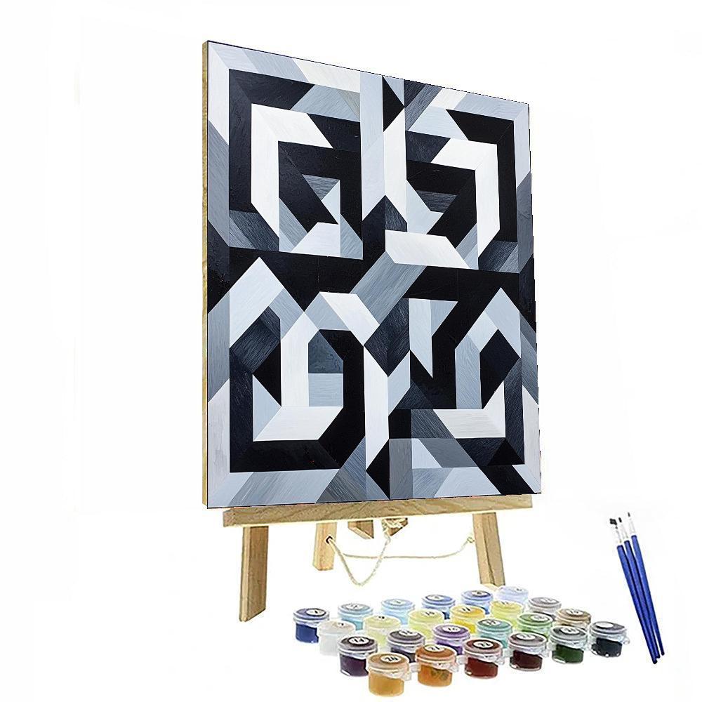 M.C. Escher Inspired Geometric Reverberations  Numbered Painting Kits