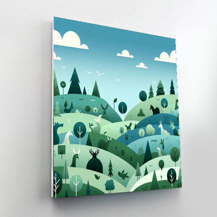 Enchanting Emerald Enclave Number Painting