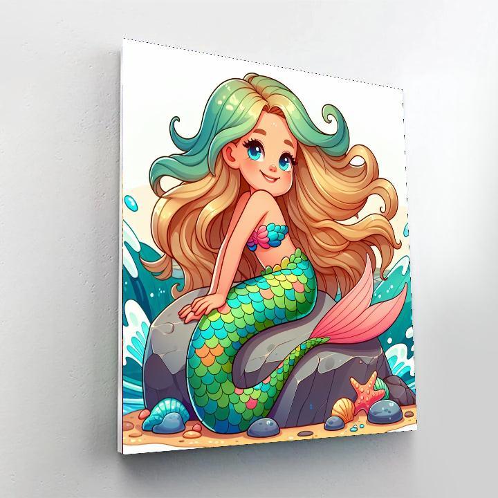 Charming Little Mermaid Paint By Numbers Art